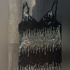 90s - Y2K Sequin Cami Top with Silver Accent Sequins